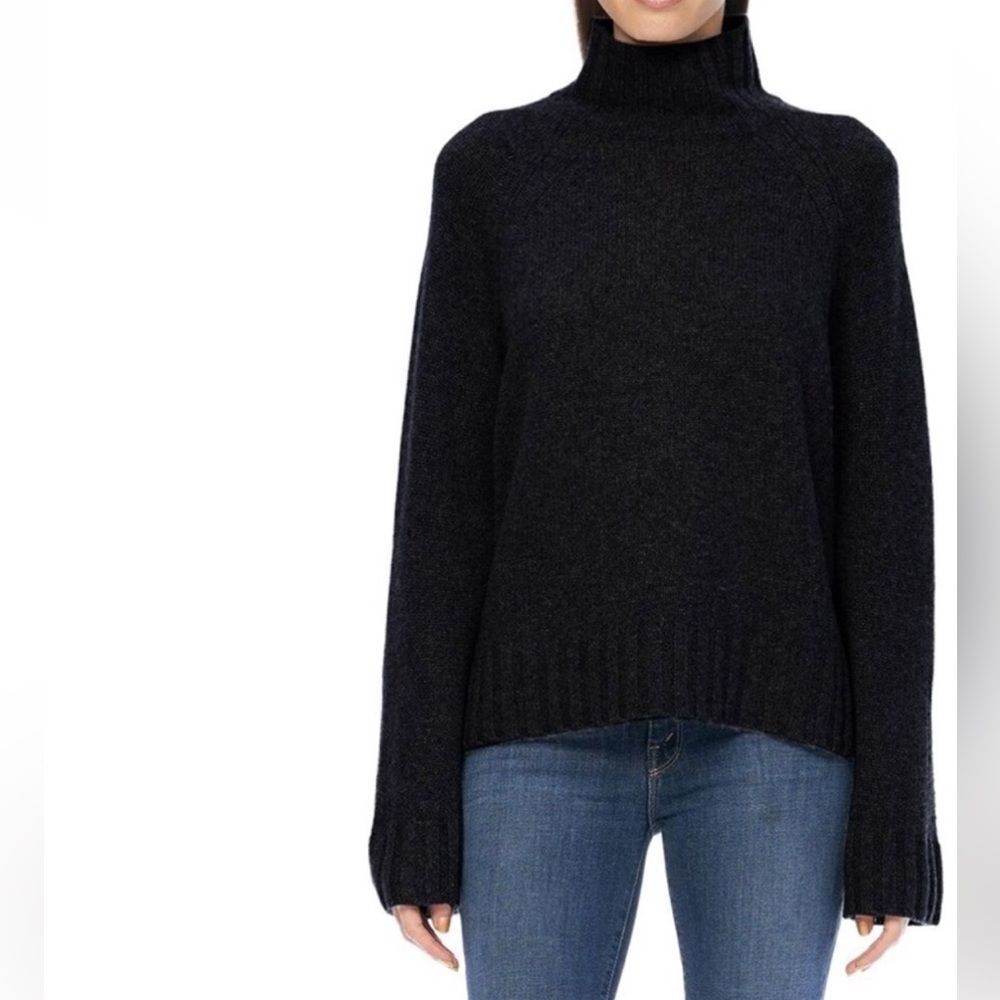 360 Cashmere Roll Neck Sweater Black